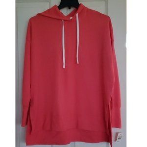 Juniors Ultra Flirt Fleece Hoodie Sweatshirt Hi Lo Hemline Size 2X Salmon NWT